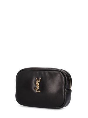 Kožená kozmetická taška Saint Laurent čierna