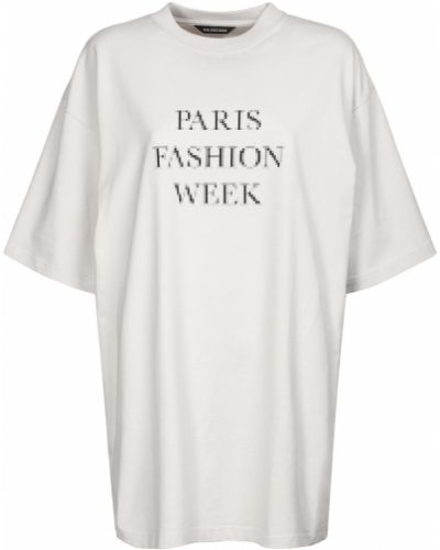 Oversized džerzej bavlnené tričko Balenciaga béžová