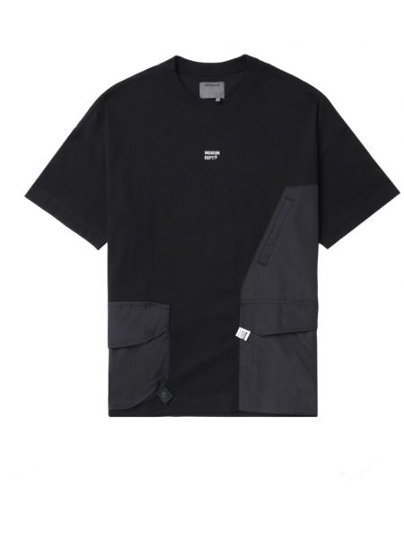 Βαμβακερή μπλούζα Musium Div. μαύρο
