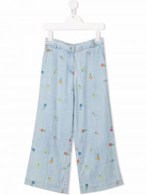 Floral vide bukser for jenter Stella Mccartney Kids blå