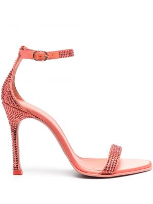 Krištáľové sandále Amina Muaddi oranžová