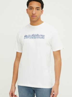 Koszulka bawełniana z nadrukiem Quiksilver biała