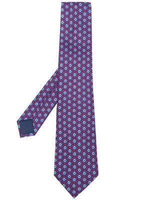 Svilena kravata s cvetličnim vzorcem s potiskom Hermès