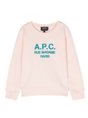 Puuvilla kirjonta huppari tytöille A.p.c. Kids pinkki