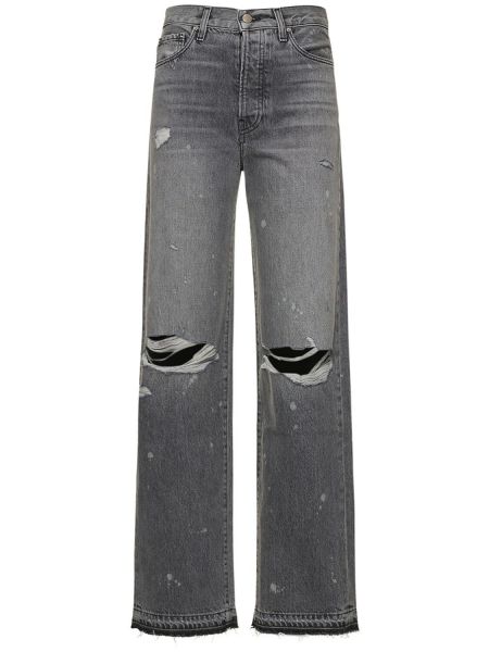Obnosené džínsy s rovným strihom s vysokým pásom Amiri sivá