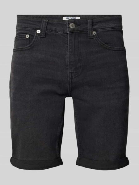 Szorty jeansowe z kieszeniami Only & Sons czarne