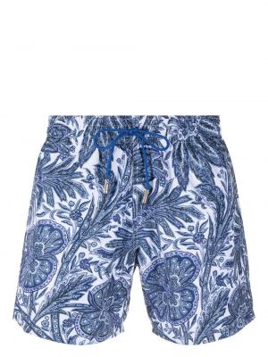 Mustriline lilleline lühikesed püksid Etro sinine