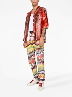 Straight fit džíny s abstraktním vzorem Dolce & Gabbana
