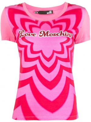 T-krekls ar apdruku Love Moschino rozā