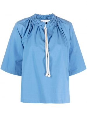 Памучна блуза Jil Sander синьо