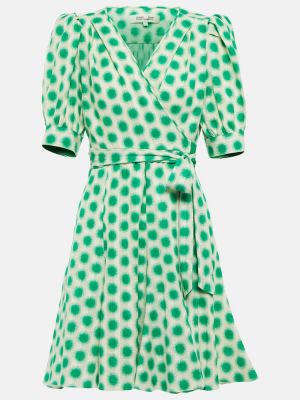 Bavlněné mini šaty s potiskem Diane Von Furstenberg - zelená