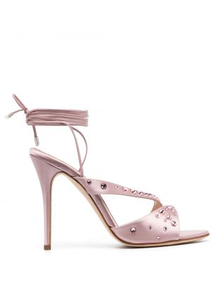 Sandale de cristal Alessandra Rich roz