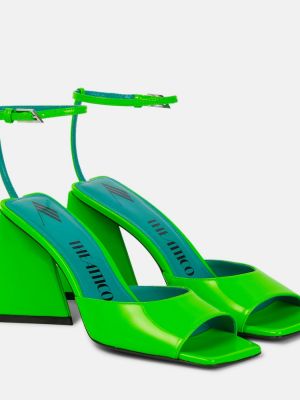 Lakované kožené sandále The Attico zelená