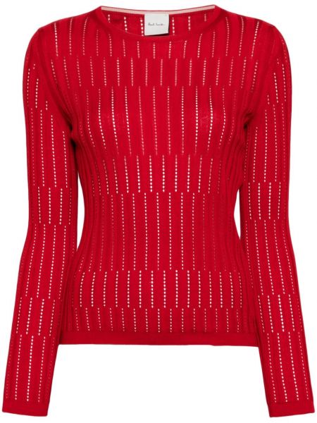 Памучен пуловер Paul Smith червено