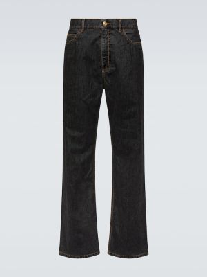 Straight fit džíny s nízkým pasem Marni černé