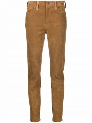Spodnie slim fit Polo Ralph Lauren brązowe