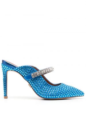 Полуотворени обувки с кристали Kurt Geiger London синьо