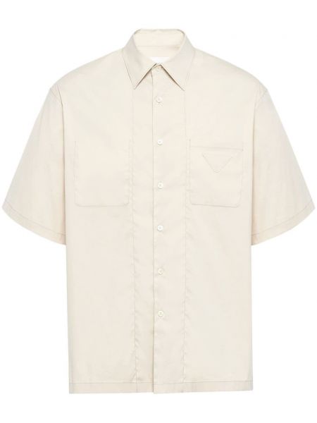 Βαμβακερό πουκάμισο Prada λευκό