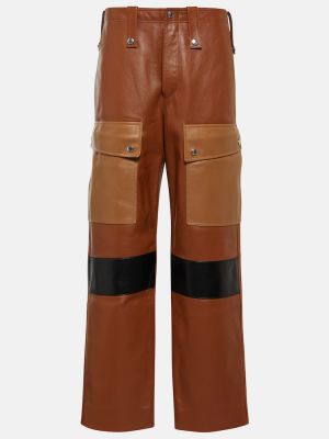 Spodnie cargo skórzane Chloã© brązowe
