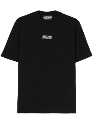 T-shirt mit stickerei aus baumwoll Moschino schwarz