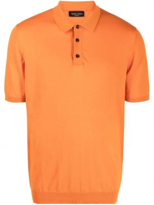 Памучна поло тениска Roberto Collina оранжево