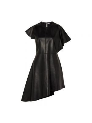 Sukienka mini skórzana asymetryczna Loewe czarna