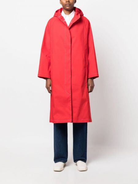 Trench en coton à capuche imperméable Mackintosh rouge