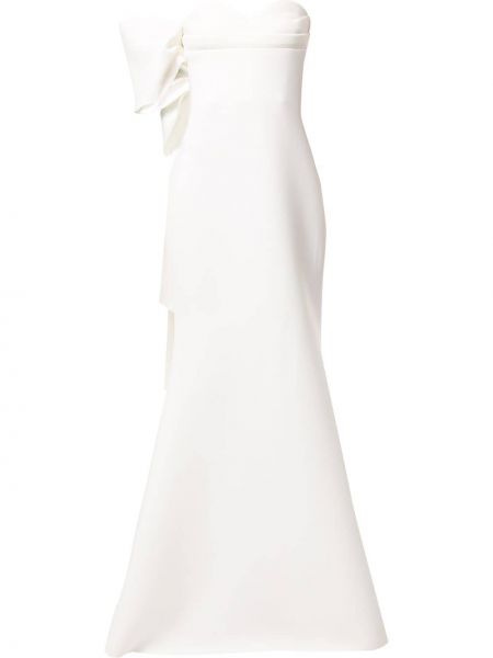 Сукня з бантом асиметричного крою Badgley Mischka, біле