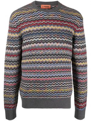 Pull en tricot à imprimé Missoni gris