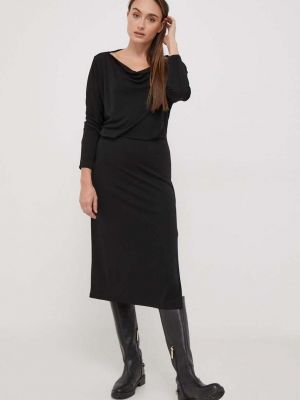 Oversized midi ruha Sisley fekete