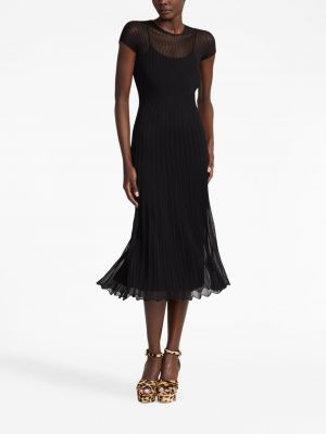 Abendkleid mit plisseefalten Ralph Lauren Collection schwarz