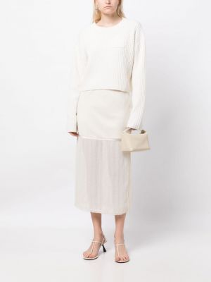 Midi sukně Helmut Lang bílé