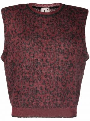 Leopard trykt vest L'autre Chose rød