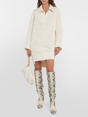 Mini robe en laine Khaite blanc