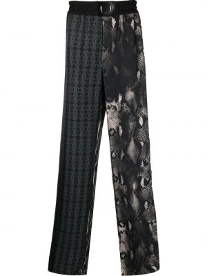 Spodnie z jedwabiu z printem Roberto Cavalli, сzarny