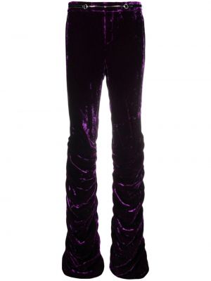 Zamatové nohavice Gucci fialová