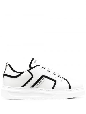 Semsket skinn sneakers Les Hommes hvit