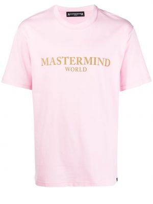 Trykt bomull t-skjorte Mastermind World rosa