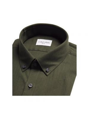 Camisa de algodón Calvin Klein verde