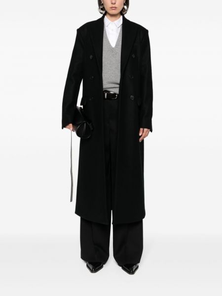 Vlněný kabát Modes Garments černý