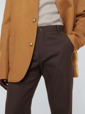 Pantalon chino en laine en coton Loro Piana marron