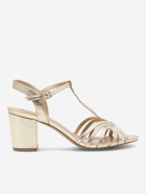Kožené sandály z imitace kůže Clara Barson zlaté