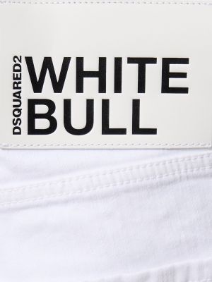 Памучни дънки Dsquared2 бяло