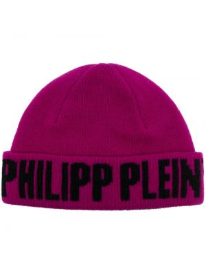 Žakárová čiapka Philipp Plein ružová