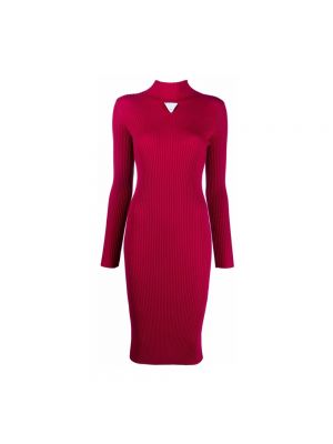 Sukienka midi klasyczna na czas wolny Bottega Veneta - czerwony