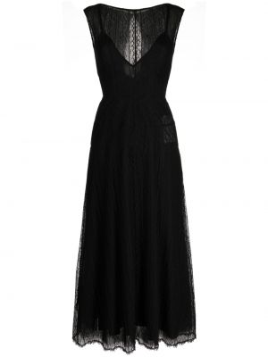 Čipkované priehľadné dlouhé šaty Saiid Kobeisy čierna