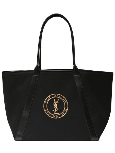 Βαμβακερή τσάντα shopper με κέντημα Saint Laurent