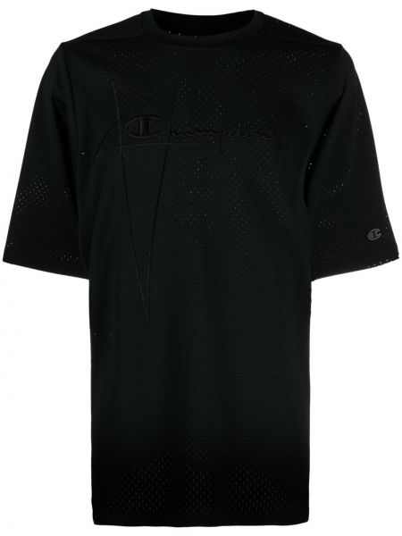 Camiseta con bordado oversized Rick Owens X Champion negro