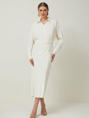 Платье-рубашка с длинным рукавом из крепа Karen Millen белое