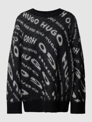 Dzianinowy sweter Hugo czarny